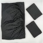 Pınarhome collection Saten Lastikli Çarşaf + Kapaklı Yastık Kılıfı (Yüksek Köşe Derinliği ) ***son Trend*** - Siyah - 120 x 200