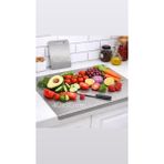 Pınars 2'li Set Paslanmaz Çelik Tezgah KORUYUCU(40X50CM) + Paslanmaz Çelik Kesme Tahtası (15X25CM) - İnox