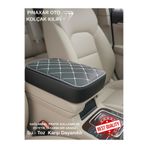 pınaxar PEJO PARTNER 2 Deri Oto Kolçak Kılıfı, Kaliteli Süngerli Beyaz Nakışlı 30x20cm
