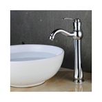 PINCHU Banyo Lavabo Bataryası, Krom Pirinç Lavabo Bataryası Seramik Kartuş Su Tasarruflu Banyo Bataryası Tek Delikli Banyo Lavabo Bataryası Vintage G1/2