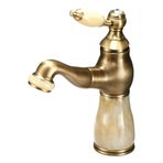 PINCHU Lavabo Bataryası, Çekilebilir El Duşlu Pirinç ve Yeşim Banyo Bataryası, Seramik Kartuş, Sıcak/Soğuk Su Karıştırıcı, Lavabo Tasarımı Muslukları