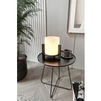 PİNE Abajur – 23x23 cm Kompakt Kare Taban, 23 cm Yükseklik, Doğal Ahşap Görünümlü Modern Masaüstü Aydınlatma, E27 Duy Tipi Uyumlu, LED Ampul ile Kullanılabilir, Göz Yormayan Işık, Yatak Odası (Black)