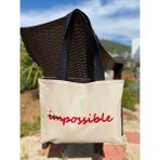 Pine Impossible Yazılı Bez Omuz Çantası - Krem