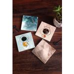 Pinecone 4 Parça Set 10x10 cm Stone Coasters Minimalist Soyut Sanat Taş Bardak Altlığı Masaüstü Koruyucu Altlık