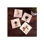 Pinecone 4 Parça Set 10X10 cm Stone Coasters Minimalist Soyut Taş Bardak Altlığı Masaüstü Koruyucu Altlık