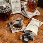 Pinecone 9 Adet Viski Soğutma Taşı Seti Viski Taşı Kesesi Doğal Granit Premium Hediyelik Soğutucu Viski Taşı - Gri