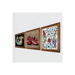 Pinecone Çini Sanatı Lale, Şahmeran, Nar Taş Duvar Tablosu - Ahşap Çerçeveli Taş Tablo - 25x25 cm - 3 Parça Set - Dekoratif Duvar Sanatı - Modern Ev ve Ofis Duvar Dekoru W3-999