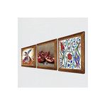 Pinecone Çini Sanatı Lale, Semazen, Nar Taş Duvar Tablosu - Ahşap Çerçeveli Taş Tablo - 25x25 cm - 3 Parça Set - Dekoratif Duvar Sanatı - Modern Ev ve Ofis Duvar Dekoru W3-876