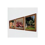 Pinecone Claude Monet Bahçedeki Kadın, İki Müzisyen Kız, Nar Taş Duvar Tablosu - Ahşap Çerçeveli Taş Tablo - 25x25 cm - 3 Parça Set - Dekoratif Duvar Sanatı - Modern Ev ve Ofis Duvar Dekoru W3-1505