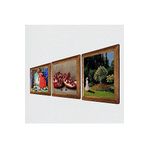 Pinecone Claude Monet Bahçedeki Kadın, Kaplumbağa Terbiyecisi, Nar Taş Duvar Tablosu - Ahşap Çerçeveli Taş Tablo - 25x25 cm - 3 Parça Set - Dekoratif Duvar Sanatı - Modern Ev Duvar Dekoru W3-1567