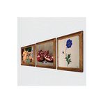Pinecone Ebru Sanatı, İki Müzisyen Kız Tablosu, Nar Taş Duvar Tablosu - Ahşap Çerçeveli Taş Tablo - 25x25 cm - 3 Parça Set - Dekoratif Duvar Sanatı - Modern Ev ve Ofis Duvar Dekoru W3-1480