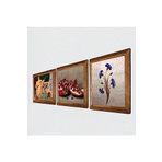 Pinecone Ebru Sanatı, İki Müzisyen Kız Tablosu, Nar Taş Duvar Tablosu - Ahşap Çerçeveli Taş Tablo - 25x25 cm - 3 Parça Set - Dekoratif Duvar Sanatı - Modern Ev ve Ofis Duvar Dekoru W3-1500