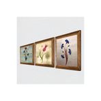 Pinecone Ebru Sanatı, Lale Taş Duvar Tablosu - Ahşap Çerçeveli Taş Tablo - 25x25 cm - 3 Parça Set - Dekoratif Duvar Sanatı - Modern Ev ve Ofis Duvar Dekoru W3-65