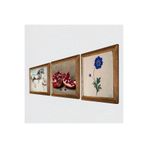 Pinecone Ebru Sanatı, Leonardo da Vinci At Heykeli, Nar Taş Duvar Tablosu - Ahşap Çerçeveli Taş Tablo - 25x25 cm - 3 Parça Set - Dekoratif Duvar Sanatı - Modern Ev ve Ofis Duvar Dekoru W3-1308