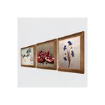 Pinecone Ebru Sanatı, Leonardo da Vinci At Heykeli, Nar Taş Duvar Tablosu - Ahşap Çerçeveli Taş Tablo - 25x25 cm - 3 Parça Set - Dekoratif Duvar Sanatı - Modern Ev ve Ofis Duvar Dekoru W3-1331