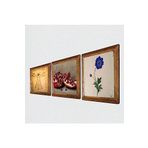 Pinecone Ebru Sanatı, Leonardo da Vinci Vitruvius Adamı, Nar Taş Duvar Tablosu - Ahşap Çerçeveli Taş Tablo - 25x25 cm - 3 Parça Set - Dekoratif Duvar Sanatı - Modern Ev ve Ofis Duvar Dekoru W3-1365