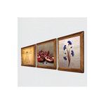 Pinecone Ebru Sanatı, Leonardo da Vinci Vitruvius Adamı, Nar Taş Duvar Tablosu - Ahşap Çerçeveli Taş Tablo - 25x25 cm - 3 Parça Set - Dekoratif Duvar Sanatı - Modern Ev ve Ofis Duvar Dekoru W3-1387