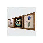 Pinecone Ebru Sanatı, Şahmeran Taş Duvar Tablosu - Ahşap Çerçeveli Taş Tablo - 25x25 cm - 3 Parça Set - Dekoratif Duvar Sanatı - Modern Ev ve Ofis Duvar Dekoru W3-197
