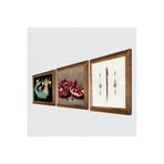 Pinecone Elif, Şahmeran, Nar Taş Duvar Tablosu - Ahşap Çerçeveli Taş Tablo - 25x25 cm - 3 Parça Set - Dekoratif Duvar Sanatı - Modern Ev ve Ofis Duvar Dekoru W3-988