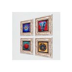 Pinecone Fil, Nazar, Hayat Ağacı, Nar Taş Duvar Tablosu - Çerçeveli Taş Tablo - Dekoratif Duvar Sanatı - Modern Ev ve Ofis Duvar Dekoru K4-859