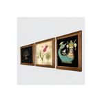 Pinecone Hayat Ağacı, Lale Ebru Sanatı, Şahmeran Taş Duvar Tablosu - Ahşap Çerçeveli Taş Tablo - 25x25 cm - 3 Parça Set - Dekoratif Duvar Sanatı - Modern Ev ve Ofis Duvar Dekoru W3-654