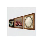 Pinecone Hilye-i Şerif, Şahmeran, Nar Taş Duvar Tablosu - Ahşap Çerçeveli Taş Tablo - 25x25 cm - 3 Parça Set - Dekoratif Duvar Sanatı - Modern Ev ve Ofis Duvar Dekoru W3-969