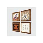 Pinecone Hırka-i Şerif, Elif, Hz. Muhammed Lafzı, Semazen Taş Duvar Tablosu - Ahşap Çerçeveli Taş Tablo - 25x25 cm - 4 Parça Set - Dekoratif Duvar Sanatı - Modern Ev ve Ofis Duvar Dekoru W4-985