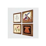 Pinecone Hırka-i Şerif, Lale, Elif, Semazen Taş Duvar Tablosu - Ahşap Çerçeveli Taş Tablo - 25x25 cm - 4 Parça Set - Dekoratif Duvar Sanatı - Modern Ev ve Ofis Duvar Dekoru W4-664