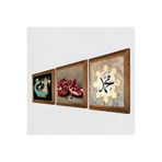 Pinecone Hz. Muhammed Lafzı, Şahmeran, Nar Taş Duvar Tablosu - Ahşap Çerçeveli Taş Tablo - 25x25 cm - 3 Parça Set - Dekoratif Duvar Sanatı - Modern Ev ve Ofis Duvar Dekoru W3-987