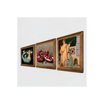 Pinecone İki Müzisyen Kız Tablosu, Şahmeran, Nar Taş Duvar Tablosu - Ahşap Çerçeveli Taş Tablo - 25x25 cm - 3 Parça Set - Dekoratif Duvar Sanatı - Modern Ev ve Ofis Duvar Dekoru W3-961