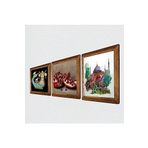 Pinecone İstanbul Ayasofya, Şahmeran, Nar Taş Duvar Tablosu - Ahşap Çerçeveli Taş Tablo - 25x25 cm - 3 Parça Set - Dekoratif Duvar Sanatı - Modern Ev ve Ofis Duvar Dekoru W3-978