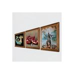Pinecone İstanbul Galata Kulesi, Şahmeran, Nar Taş Duvar Tablosu - Ahşap Çerçeveli Taş Tablo - 25x25 cm - 3 Parça Set - Dekoratif Duvar Sanatı - Modern Ev ve Ofis Duvar Dekoru W3-977