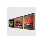 Pinecone İstanbul Kız Kulesi, Şahmeran, Nar Taş Duvar Tablosu - Ahşap Çerçeveli Taş Tablo - 25x25 cm - 3 Parça Set - Dekoratif Duvar Sanatı - Modern Ev ve Ofis Duvar Dekoru W3-976
