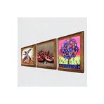 Pinecone Karla Gerard Hayat Ağacı, Semazen, Nar Taş Duvar Tablosu - Ahşap Çerçeveli Taş Tablo - 25x25 cm - 3 Parça Set - Dekoratif Duvar Sanatı - Modern Ev ve Ofis Duvar Dekoru W3-848