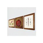 Pinecone Lale Ebru Sanatı, Elif, Bereket Duası Taş Duvar Tablosu - Ahşap Çerçeveli Taş Tablo - 25x25 cm - 3 Parça Set - Dekoratif Duvar Sanatı - Modern Ev ve Ofis Duvar Dekoru W3-642