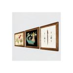 Pinecone Lale Ebru Sanatı, Elif, Şahmeran Taş Duvar Tablosu - Ahşap Çerçeveli Taş Tablo - 25x25 cm - 3 Parça Set - Dekoratif Duvar Sanatı - Modern Ev ve Ofis Duvar Dekoru W3-644