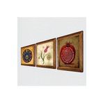 Pinecone Lale Ebru Sanatı, Nazar, Bereket Duası Taş Duvar Tablosu - Ahşap Çerçeveli Taş Tablo - 25x25 cm - 3 Parça Set - Dekoratif Duvar Sanatı - Modern Ev ve Ofis Duvar Dekoru W3-285