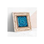 Pinecone Mandala Taş Duvar Tablosu - Çerçeveli Taş Tablo - Dekoratif Duvar Sanatı - Modern Ev ve Ofis Duvar Dekoru T1-227
