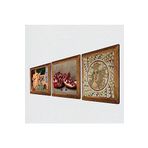 Pinecone Mozaik Serisi, İki Müzisyen Kız Tablosu, Nar Taş Duvar Tablosu - Ahşap Çerçeveli Taş Tablo - 25x25 cm - 3 Parça Set - Dekoratif Duvar Sanatı - Modern Ev ve Ofis Duvar Dekoru W3-1473