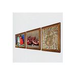Pinecone Mozaik Serisi, Kaplumbağa Terbiyecisi, Nar Taş Duvar Tablosu - Ahşap Çerçeveli Taş Tablo - 25x25 cm - 3 Parça Set - Dekoratif Duvar Sanatı - Modern Ev ve Ofis Duvar Dekoru W3-1532