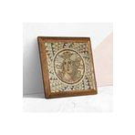 Pinecone Mozaik Serisi Taş Duvar Tablosu - Ahşap Çerçeveli Taş Tablo - 25x25 cm - Dekoratif Duvar Sanatı - Modern Ev ve Ofis Duvar Dekoru W1-72