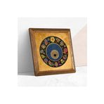 Pinecone Nazar Boncuğu Taş Duvar Tablosu - Ahşap Çerçeveli Taş Tablo - 25x25 cm - Dekoratif Duvar Sanatı - Modern Ev ve Ofis Duvar Dekoru W1-110