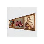 Pinecone Soteria Mozaiği, Satranç Oyunu, Nar Taş Duvar Tablosu - Ahşap Çerçeveli Taş Tablo - 25x25 cm - 3 Parça Set - Dekoratif Duvar Sanatı - Modern Ev ve Ofis Duvar Dekoru W3-1596