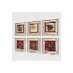 Pinecone Stone Desen, Vintage Çiçek Taş Duvar Tablosu - Çerçeveli Taş Tablo - Dekoratif Duvar Sanatı - Modern Ev ve Ofis Duvar Dekoru K6-108