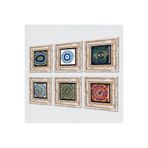 Pinecone Stone Mandala, Nazar Taş Duvar Tablosu - Çerçeveli Taş Tablo - Dekoratif Duvar Sanatı - Modern Ev ve Ofis Duvar Dekoru T6-63