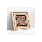 Pinecone Stone Mandala Taş Duvar Tablosu - Çerçeveli Taş Tablo - Dekoratif Duvar Sanatı - Modern Ev ve Ofis Duvar Dekoru K1-228