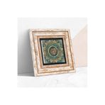 Pinecone Stone Mandala Taş Duvar Tablosu - Çerçeveli Taş Tablo - Dekoratif Duvar Sanatı - Modern Ev ve Ofis Duvar Dekoru K1-231