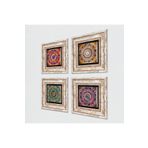 Pinecone Stone Mandala Taş Duvar Tablosu - Çerçeveli Taş Tablo - Dekoratif Duvar Sanatı - Modern Ev ve Ofis Duvar Dekoru K4-1086