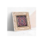 Pinecone Stone Mandala Taş Duvar Tablosu - Çerçeveli Taş Tablo - Dekoratif Duvar Sanatı - Modern Ev ve Ofis Duvar Dekoru T1-226