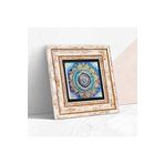 Pinecone Stone Mandala Taş Duvar Tablosu - Çerçeveli Taş Tablo - Dekoratif Duvar Sanatı - Modern Ev ve Ofis Duvar Dekoru T1-229